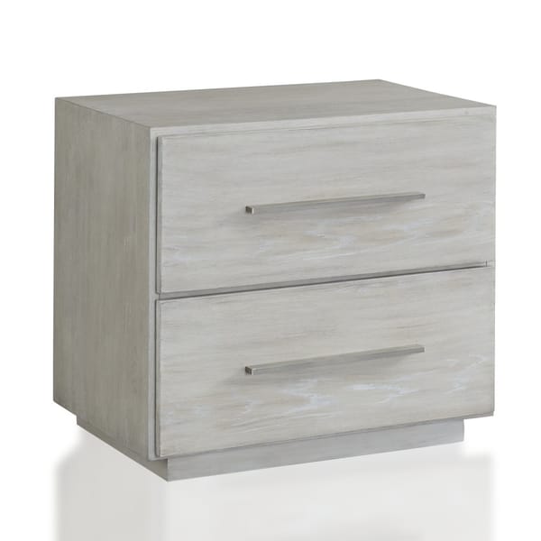 Modus Bedroom Destination Two Drawer Nightstand In Cotton Grey DEZ781