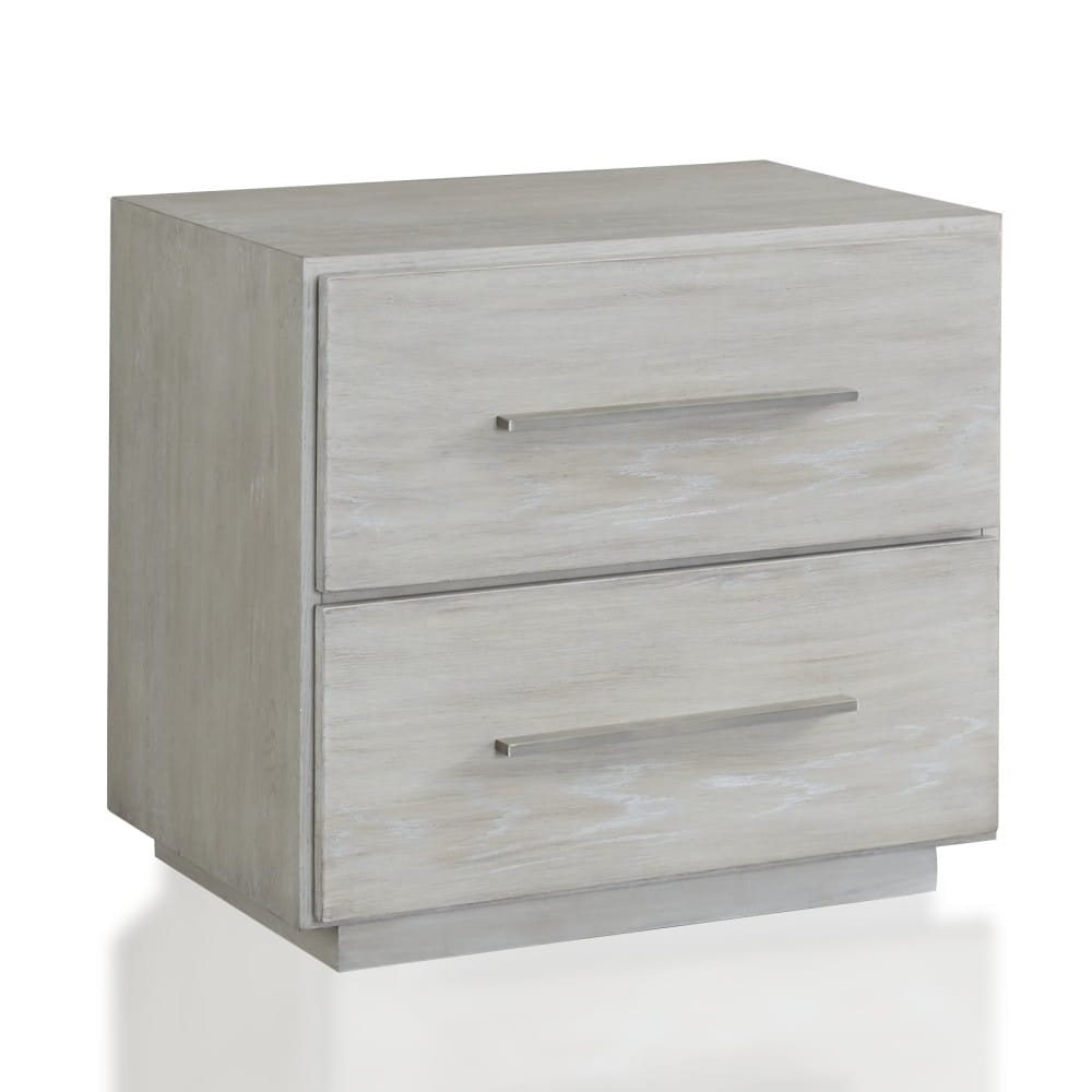 Modus Bedroom Destination Two Drawer Nightstand In Cotton Grey DEZ781