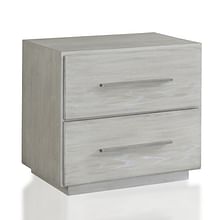 Modus Bedroom Destination Two Drawer Nightstand In Cotton Grey DEZ781