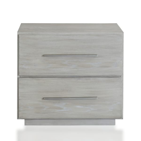 Modus Bedroom Destination Two Drawer Nightstand In Cotton Grey DEZ781