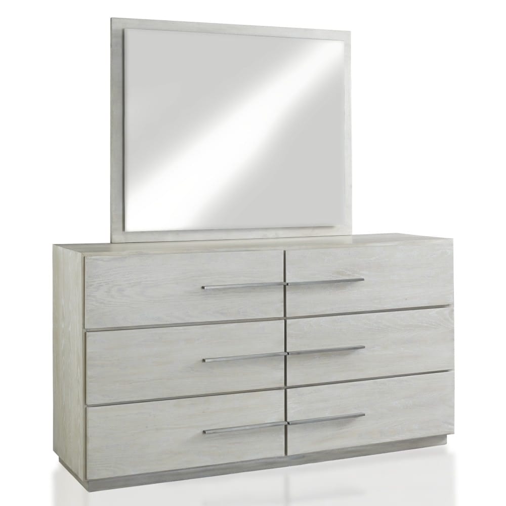 Modus Bedroom Destination Six Drawer Dresser In Cotton Grey DEZ782