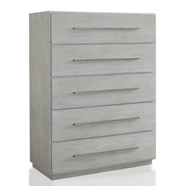 Modus Bedroom Destination Five Drawer Chest In Cotton Grey DEZ784