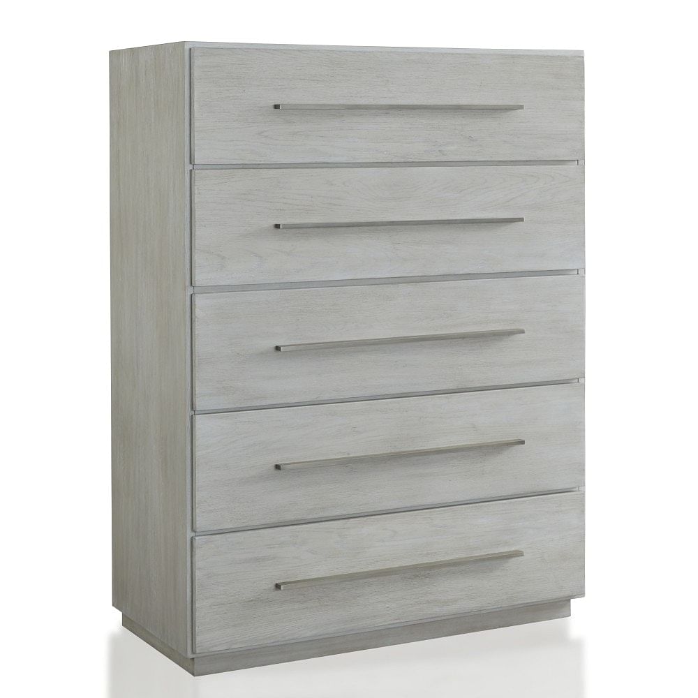 Modus Bedroom Destination Five Drawer Chest In Cotton Grey DEZ784