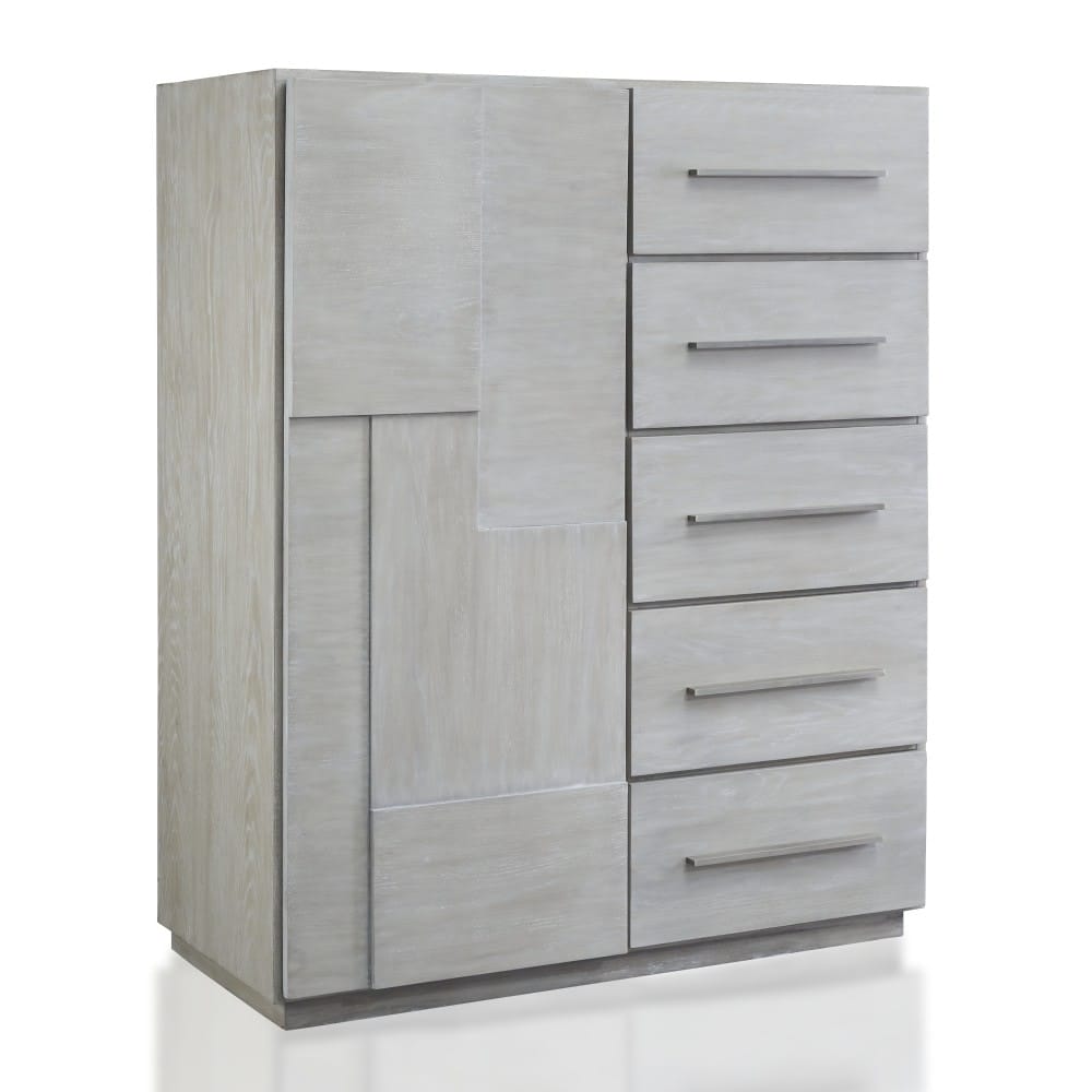 Modus Bedroom Destination Five Drawer One Door Sweater Chest In Cotton Grey DEZ786