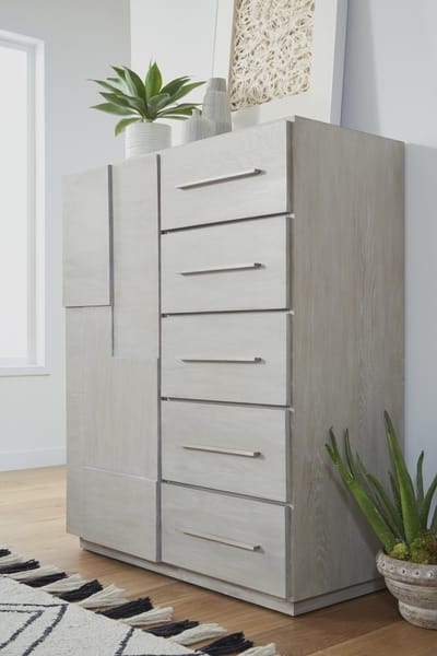 Modus Bedroom Destination Five Drawer One Door Sweater Chest In Cotton Grey DEZ786
