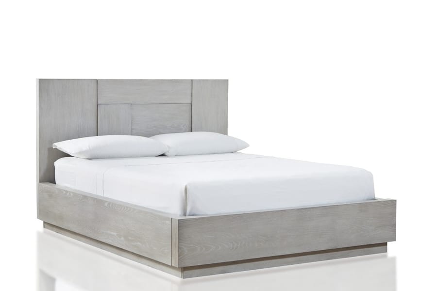 Modus Bedroom Destination Wood Panel Bed In Cotton Grey DEZ7H5