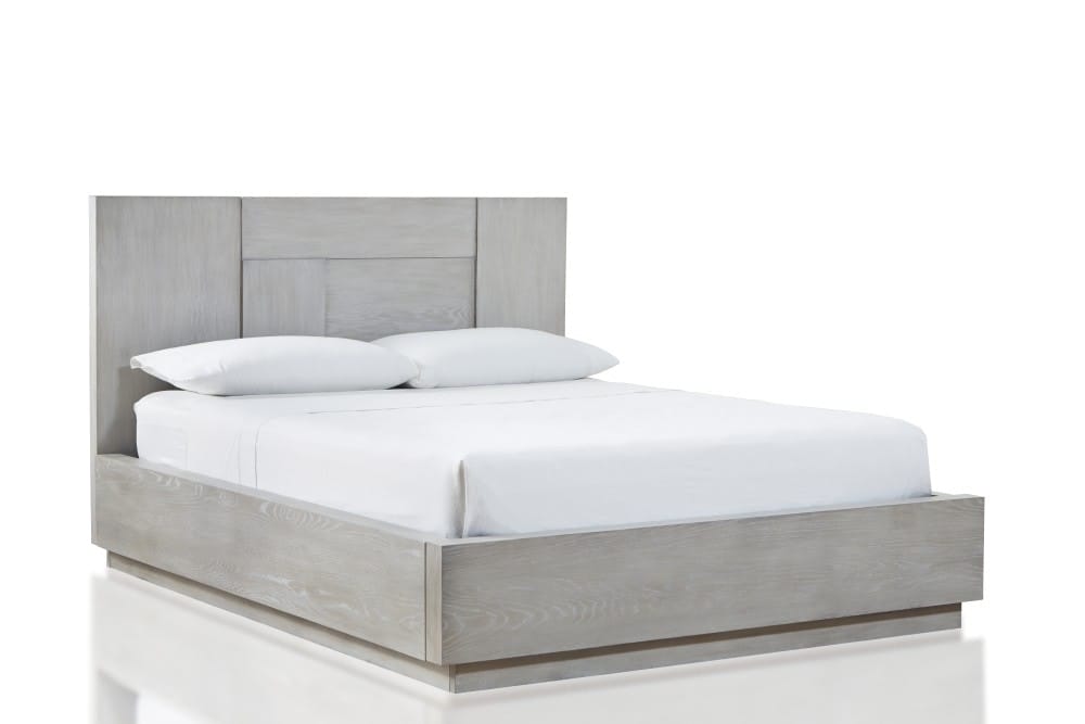 Modus Bedroom Destination Wood Panel Bed In Cotton Grey DEZ7H5