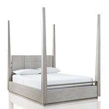 Modus Bedroom Destination Wood Poster Bed In Cotton Grey DEZ7J6