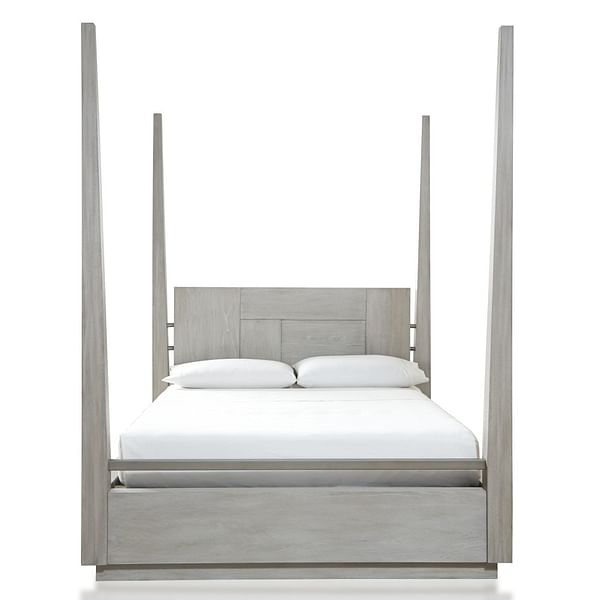 Modus Bedroom Destination Wood Poster Bed In Cotton Grey DEZ7J6