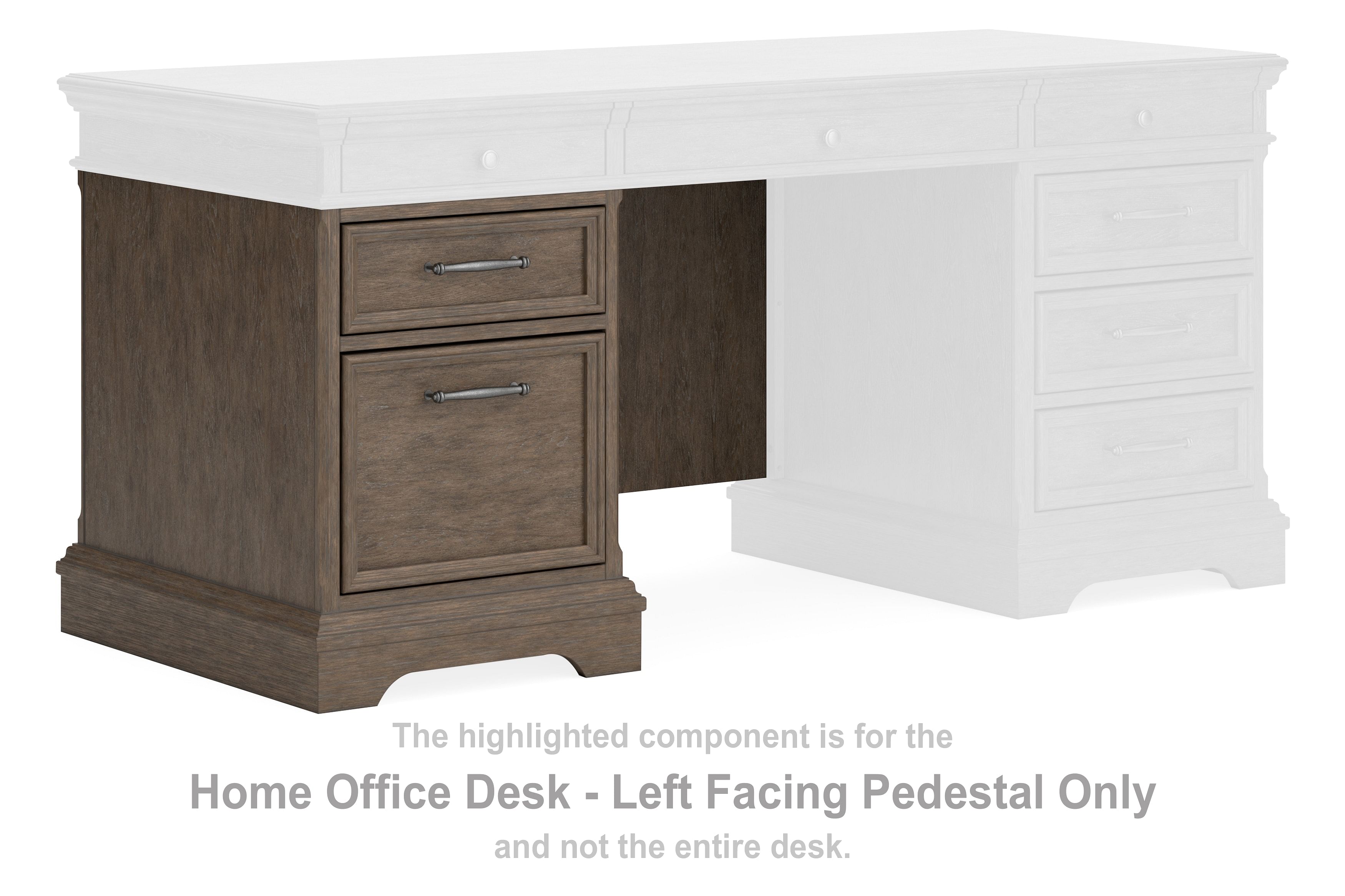 Ashley Home Office Janismore Home Office Desk - Left Facing Pedestal H776-21L