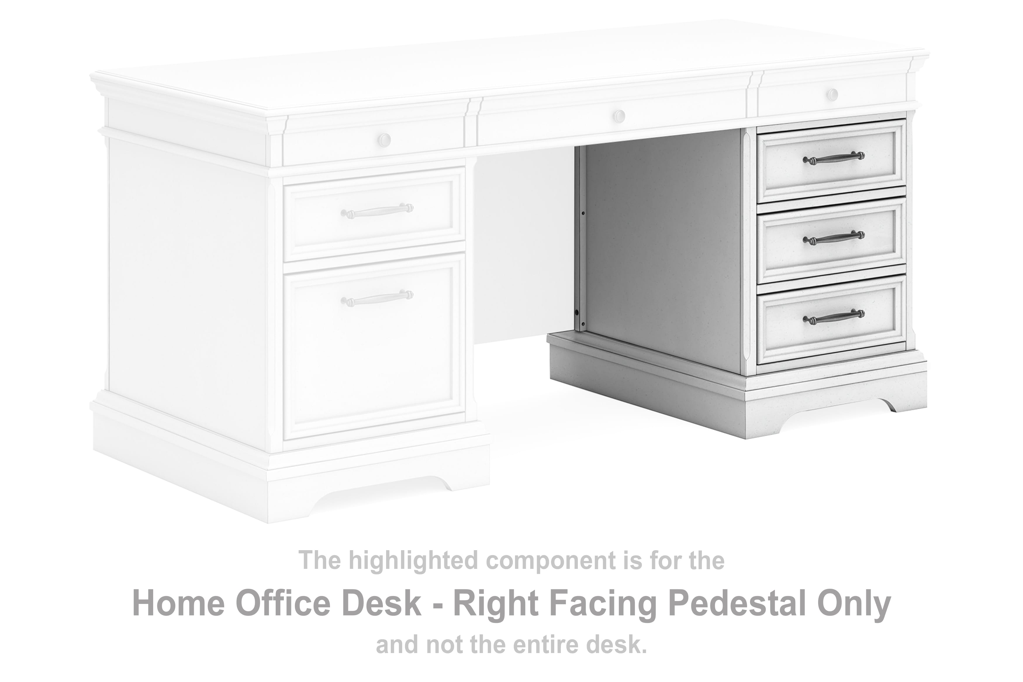 Ashley Home Office Kanwyn Home Office Desk - Right Facing Pedestal H777-21R