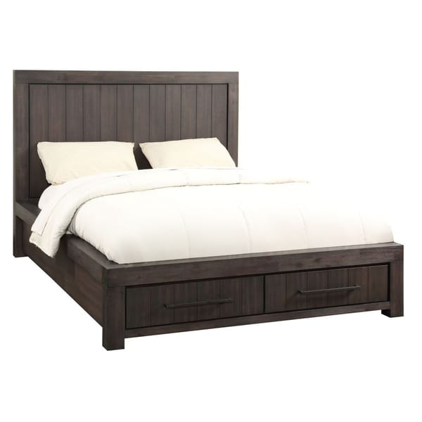 Modus Bedroom Heath Two Drawer Wood Storage Bed In Basalt Grey 3H57D6