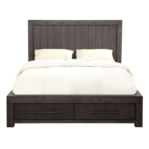 Modus Bedroom Heath Two Drawer Wood Storage Bed In Basalt Grey 3H57D6