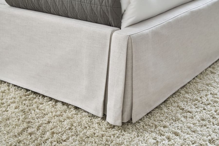 Modus Bedroom Hera Skirted Footboard Storage Panel Bed In Oatmeal CB96J61