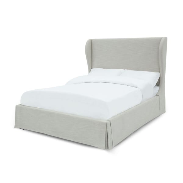 Modus Bedroom Hera Skirted Footboard Storage Panel Bed In Oatmeal CB96J61