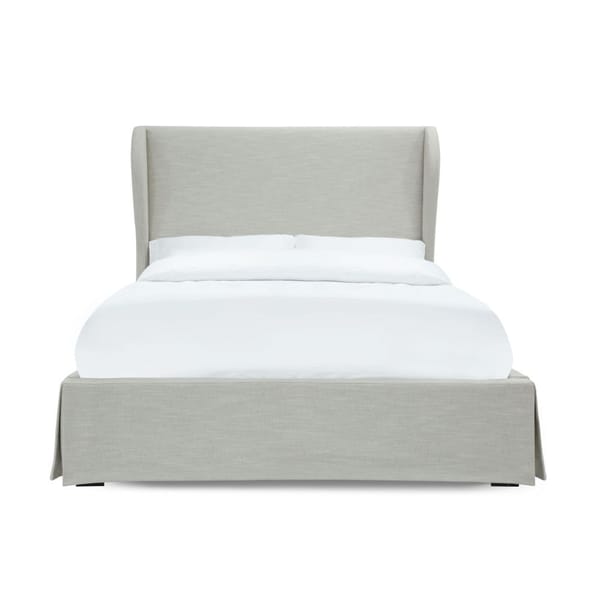 Modus Bedroom Hera Skirted Footboard Storage Panel Bed In Oatmeal CB96J61