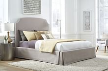 Modus Bedroom Laurel Upholsteredskirted Panel Bed In Wheat CBC3H55