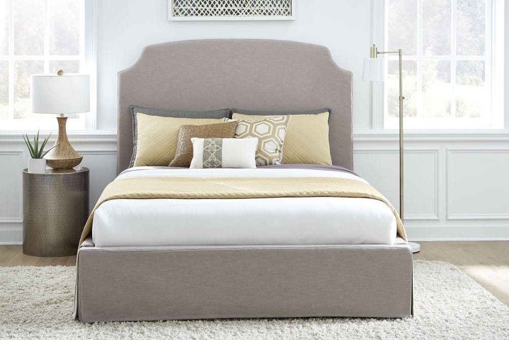 Modus Bedroom Laurel Upholsteredskirted Storage Panel Bed In Wheat CBC3J75