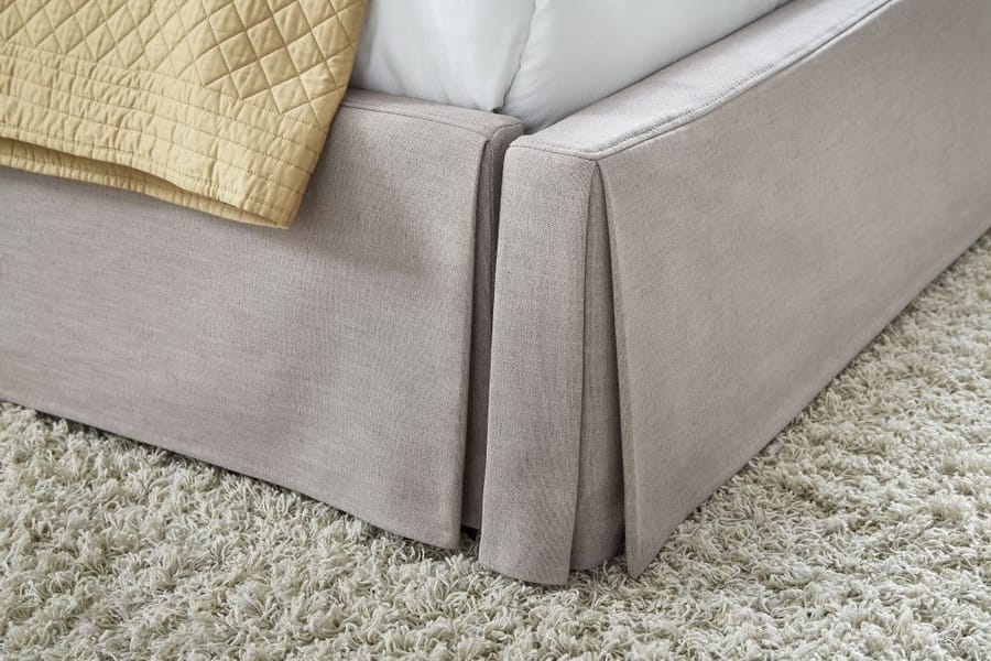 Modus Bedroom Laurel Upholsteredskirted Storage Panel Bed In Wheat CBC3J75