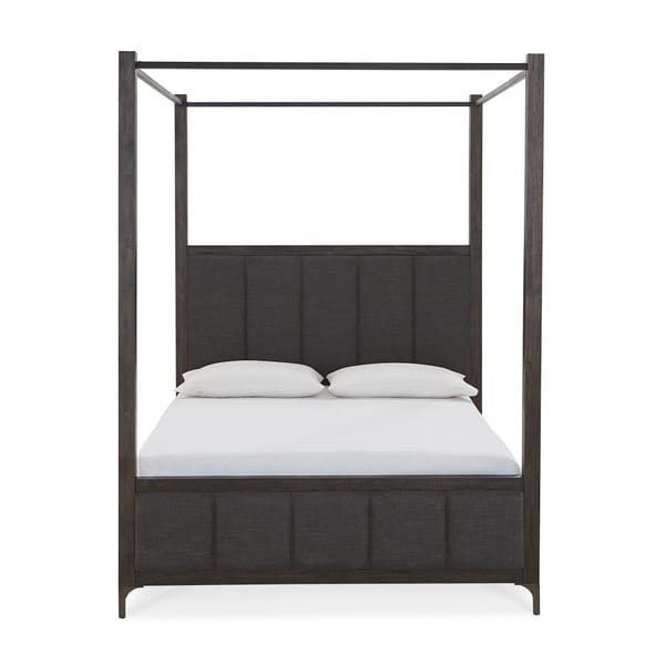 Modus Bedroom Lucerne Upholstered Canopy Bed In Vintage Coffee 5NL2B7