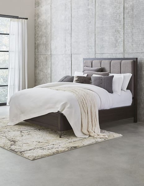 Modus Bedroom Lucerne Upholstered Panel Bed In Vintage Coffee 5NL2A7