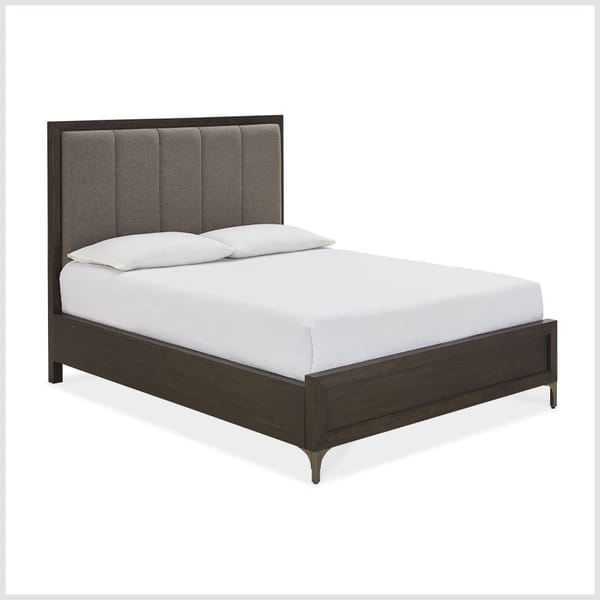 Modus Bedroom Lucerne Upholstered Panel Bed In Vintage Coffee 5NL2A7