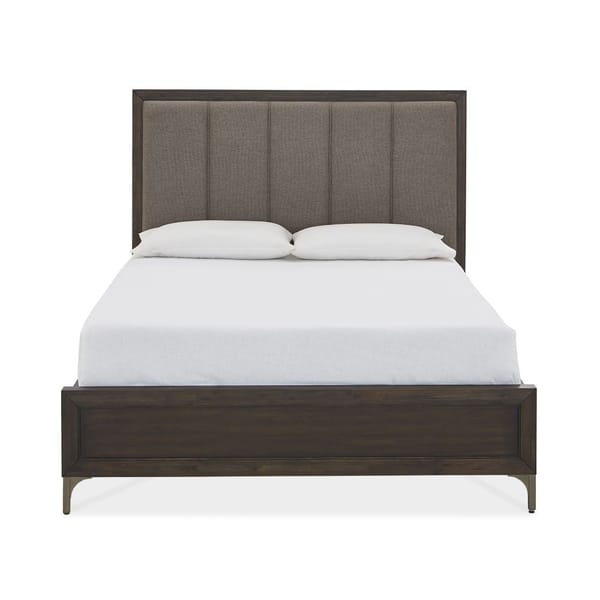 Modus Bedroom Lucerne Upholstered Panel Bed In Vintage Coffee 5NL2A7