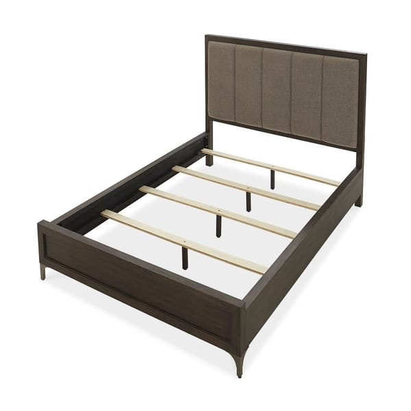 Modus Bedroom Lucerne Upholstered Panel Bed In Vintage Coffee 5NL2A7