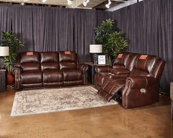 Ashley Living Room Power Reclining Loveseat Console Adjustable Headrest U8460418