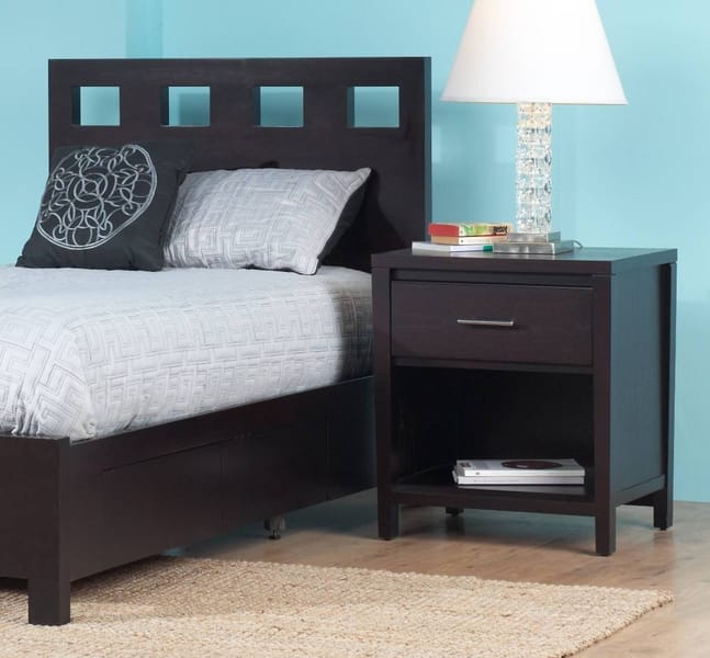 Modus Bedroom Nevis One Drawer Nightstand In Espresso NV2381