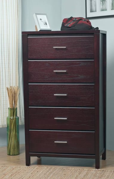 Modus Bedroom Nevis Five Drawer Chest In Espresso NV2384