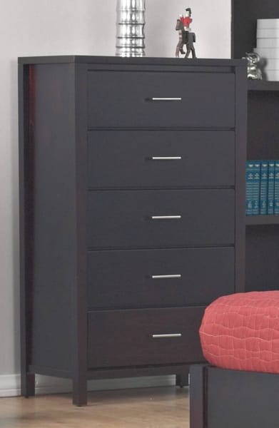 Modus Bedroom Nevis Five Drawer Chest In Espresso NV2384