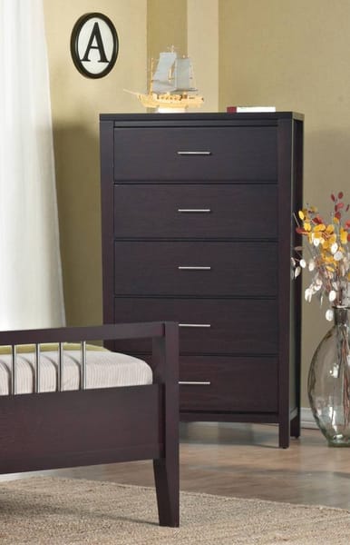 Modus Bedroom Nevis Five Drawer Chest In Espresso NV2384