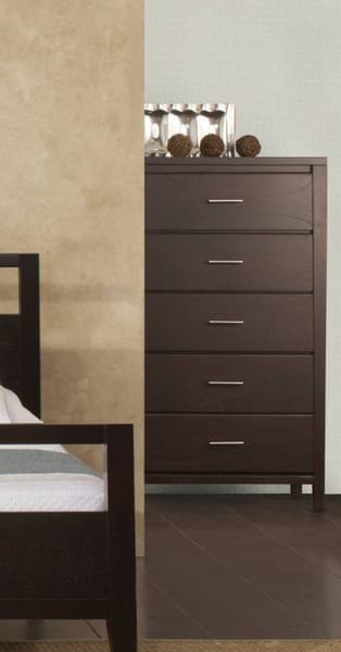Modus Bedroom Nevis Five Drawer Chest In Espresso NV2384