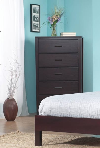 Modus Bedroom Nevis Five Drawer Chest In Espresso NV2384