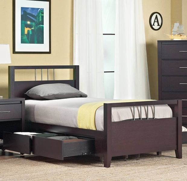 Modus Bedroom Nevis Platform Storage Bed In Espresso NV23S6
