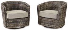 Ashley Outdoor/Patio Coulee Mills Swivel Lounge with Cushion (Set of 2) P187-821