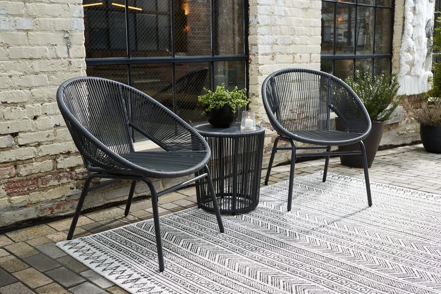 Ashley Outdoor/Patio Mandarin Cape Outdoor Table and Chairs (Set of 3) P312-049