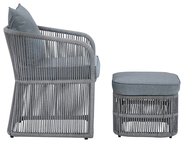 Ashley Outdoor/Patio Coast Island Outdoor Chair with Ottoman and Side Table P313-046