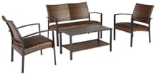 Ashley Outdoor/Patio Zariyah Outdoor Love/Chairs/Table Set (Set of 4) P330-080