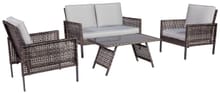 Ashley Outdoor/Patio Lainey Outdoor Love/Chairs/Table Set (Set of 4) P338-080