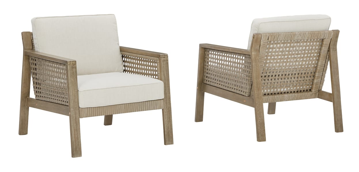 Ashley Outdoor/Patio Barn Cove Lounge Chair with Cushion (Set of 2) P342-820