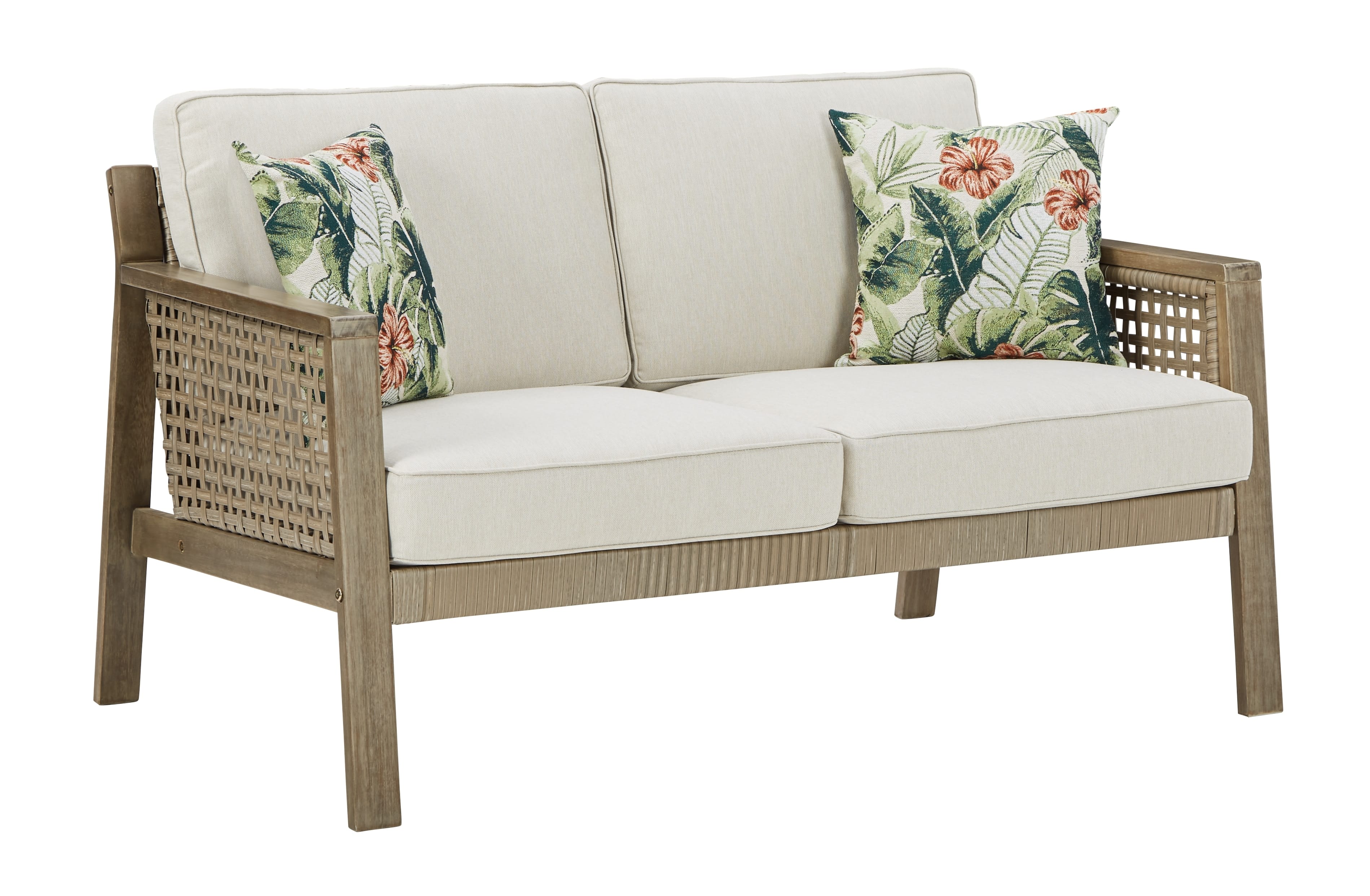 Ashley Outdoor/Patio Barn Cove Loveseat with Cushion P342-835