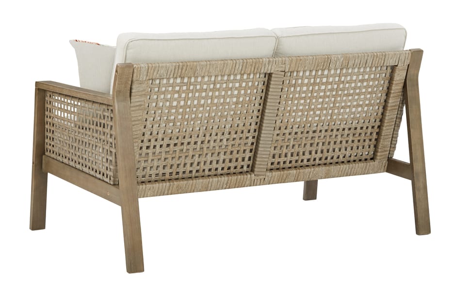 Ashley Outdoor/Patio Barn Cove Loveseat with Cushion P342-835