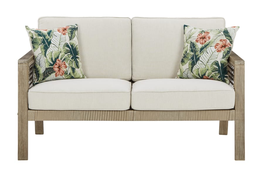 Ashley Outdoor/Patio Barn Cove Loveseat with Cushion P342-835