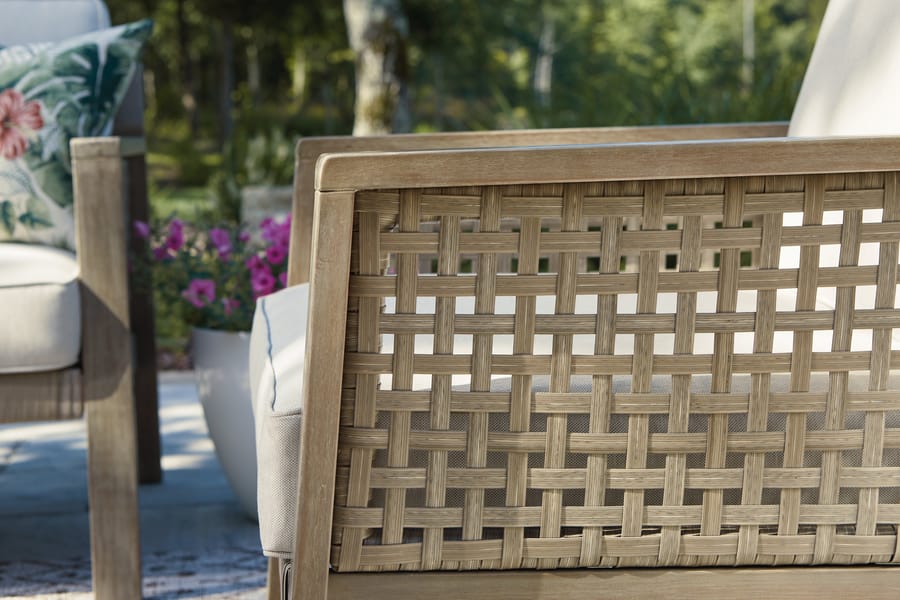 Ashley Outdoor/Patio Barn Cove Loveseat with Cushion P342-835
