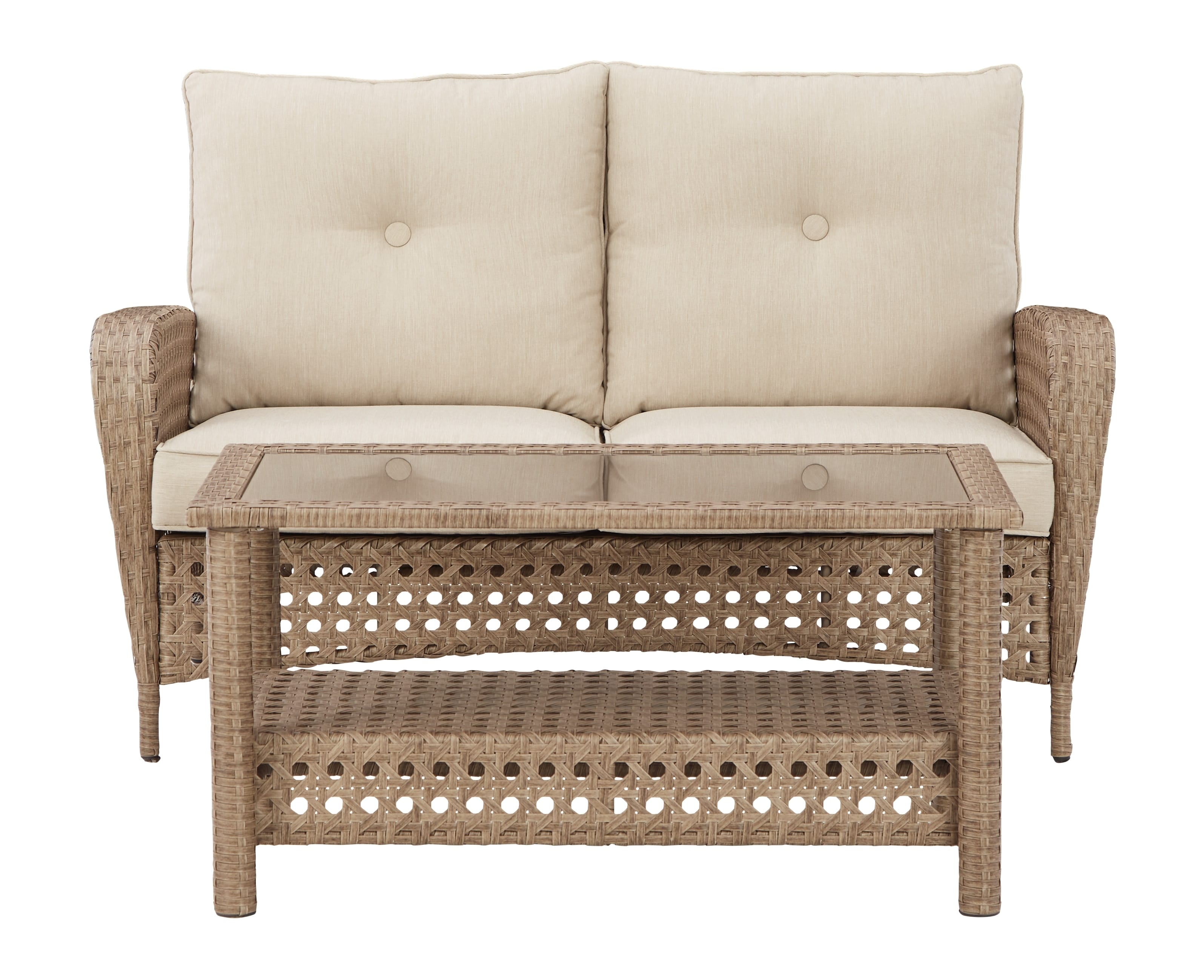 Ashley Outdoor/Patio Braylee Outdoor Loveseat with Table (Set of 2) P345-035