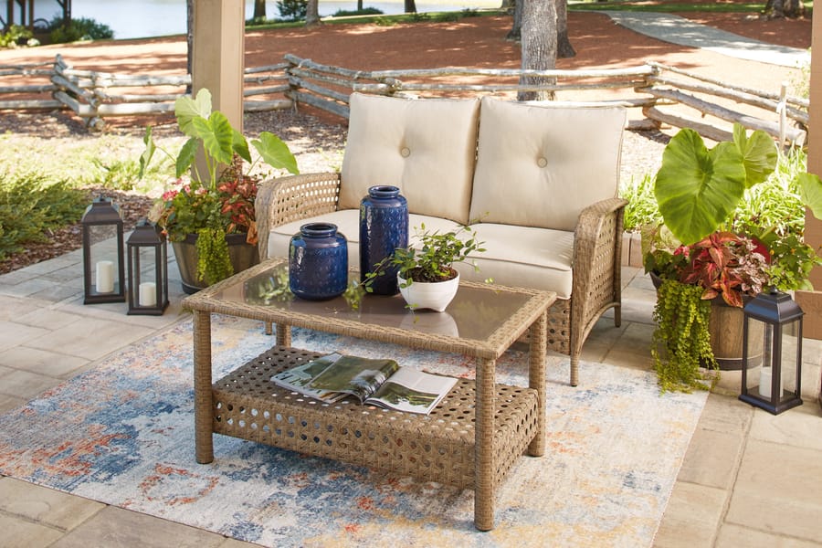 Ashley Outdoor/Patio Braylee Outdoor Loveseat with Table (Set of 2) P345-035