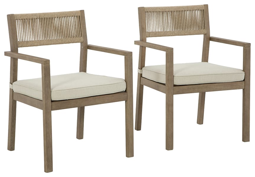 Ashley Outdoor/Patio Aria Plains Arm Chair with Cushion (Set of 2) P359-601A