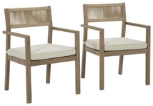 Ashley Outdoor/Patio Aria Plains Arm Chair with Cushion (Set of 2) P359-601A